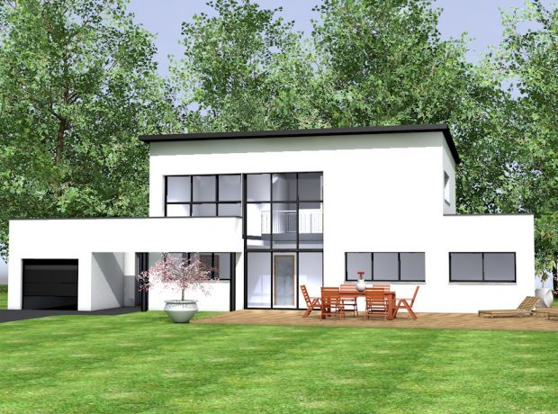 « Architecte » : maison contemporaine 133 m² habitables avec garage