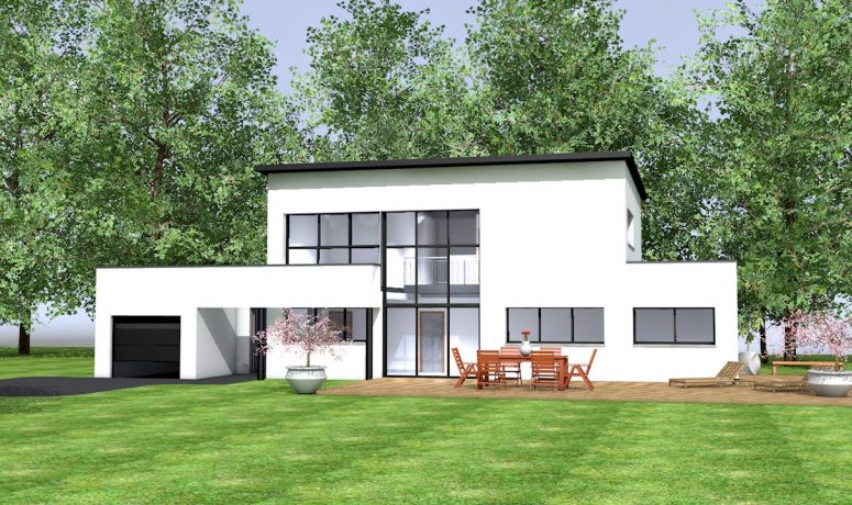 « Architecte » : maison contemporaine 133 m² habitables avec garage